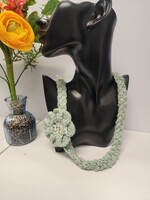 Crochet By Niki Crochet Cotton Serene Spa Braided Necklace w/ Detachable Flower Broach