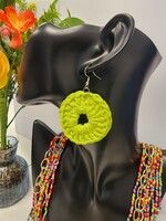 Crochet By Niki Crochet Vintage Green Med Round Earrings