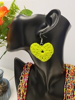 Crochet By Niki Crochet Vintage Green Heart Earrings