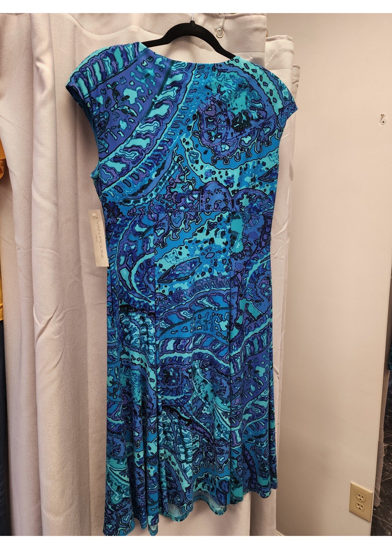 Evan Picone Evan Picone Turquoise/Purple Printed Dress (10) NWT