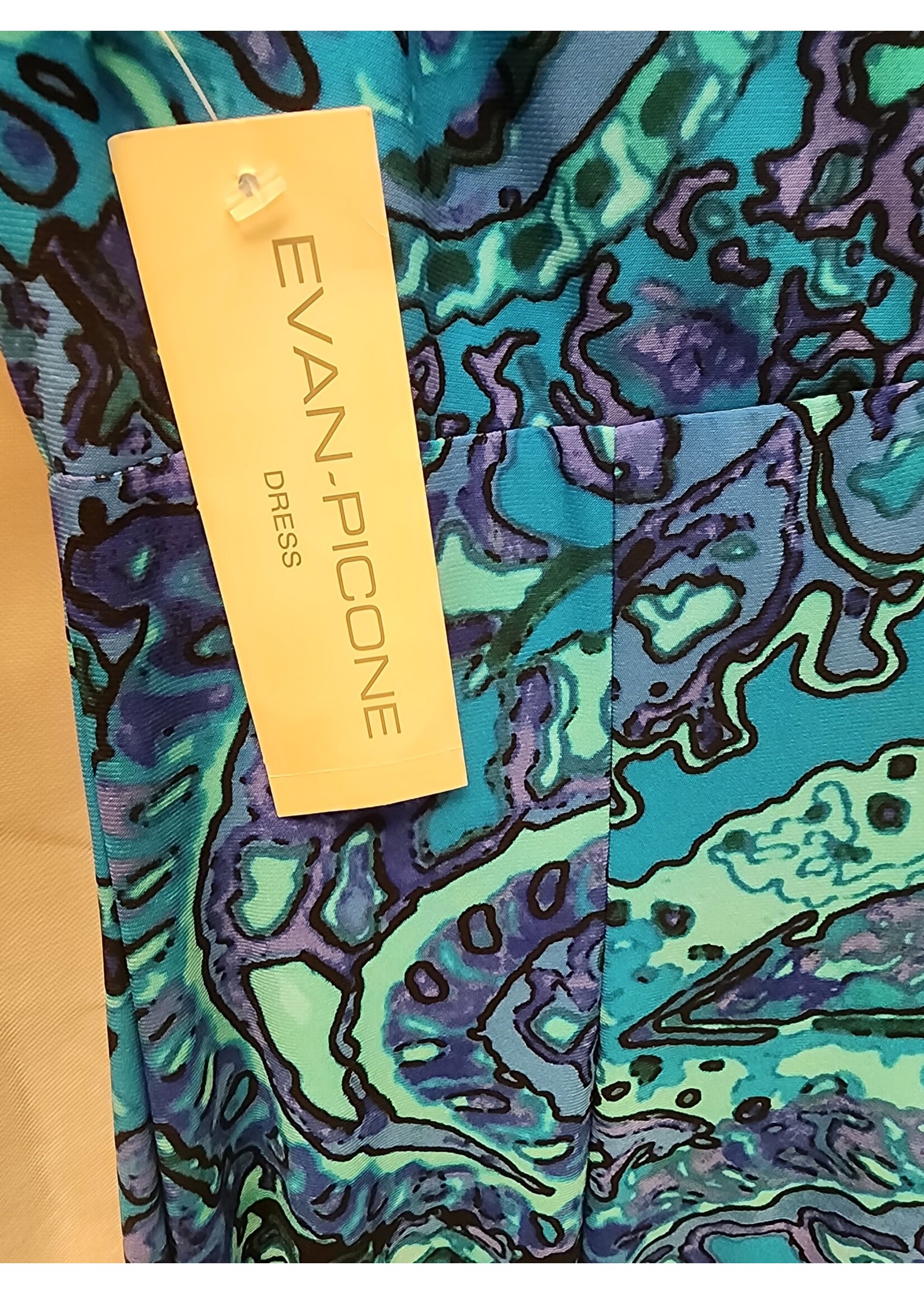 Evan Picone Evan Picone Turquoise/Purple Printed Dress (10) NWT