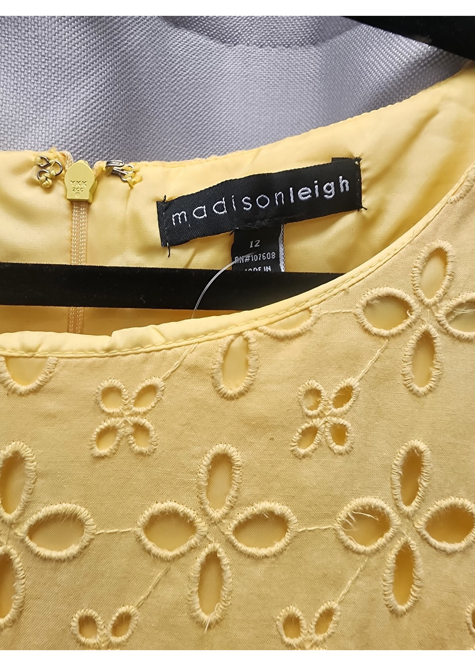 Madison Leigh Madisonleigh Yellow Eyelet Dress (12) NWT