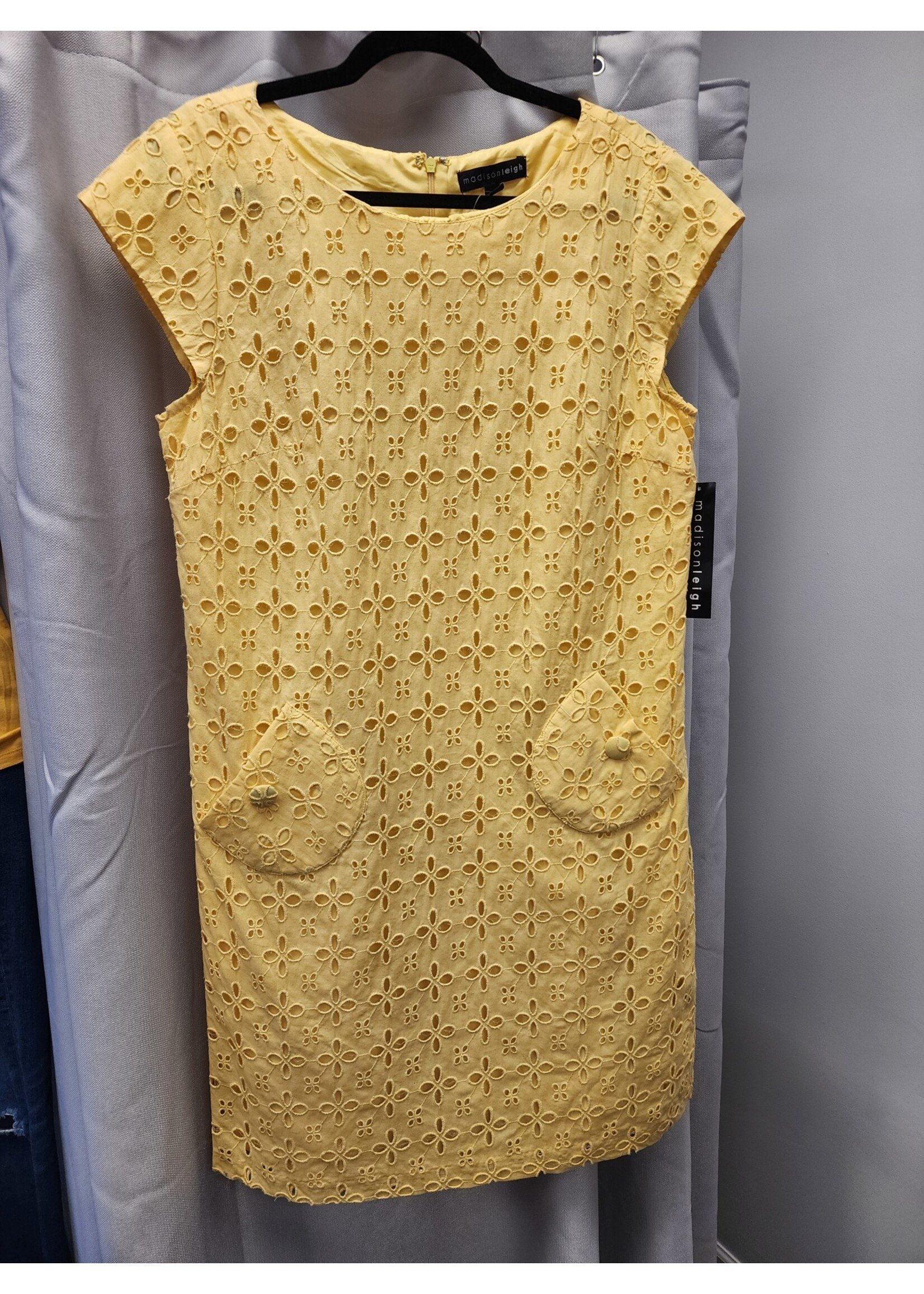 Madison Leigh Madisonleigh Yellow Eyelet Dress (12) NWT