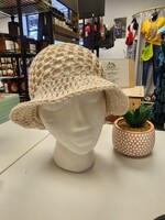 Crochet By Niki Crochet Cotton Mesh Bucket Hat Parchment Color (S/M)