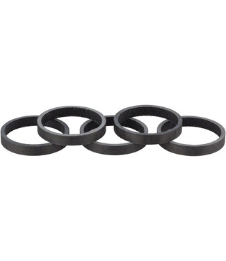 WHISKY PARTS CO 5mm UD Carbon Spacer Matte Black 5-pack