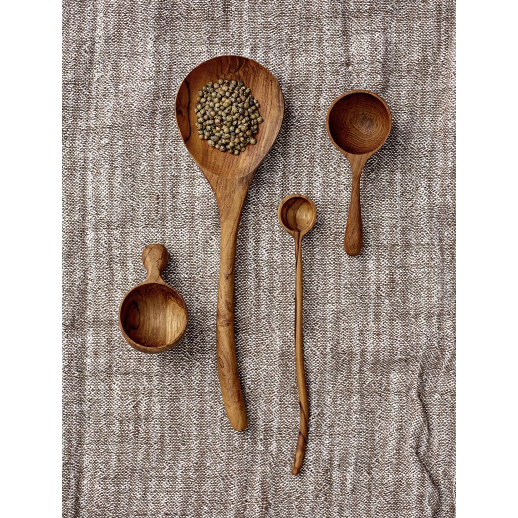 3" Hand-Carved Teakwood Spoon/Scoop