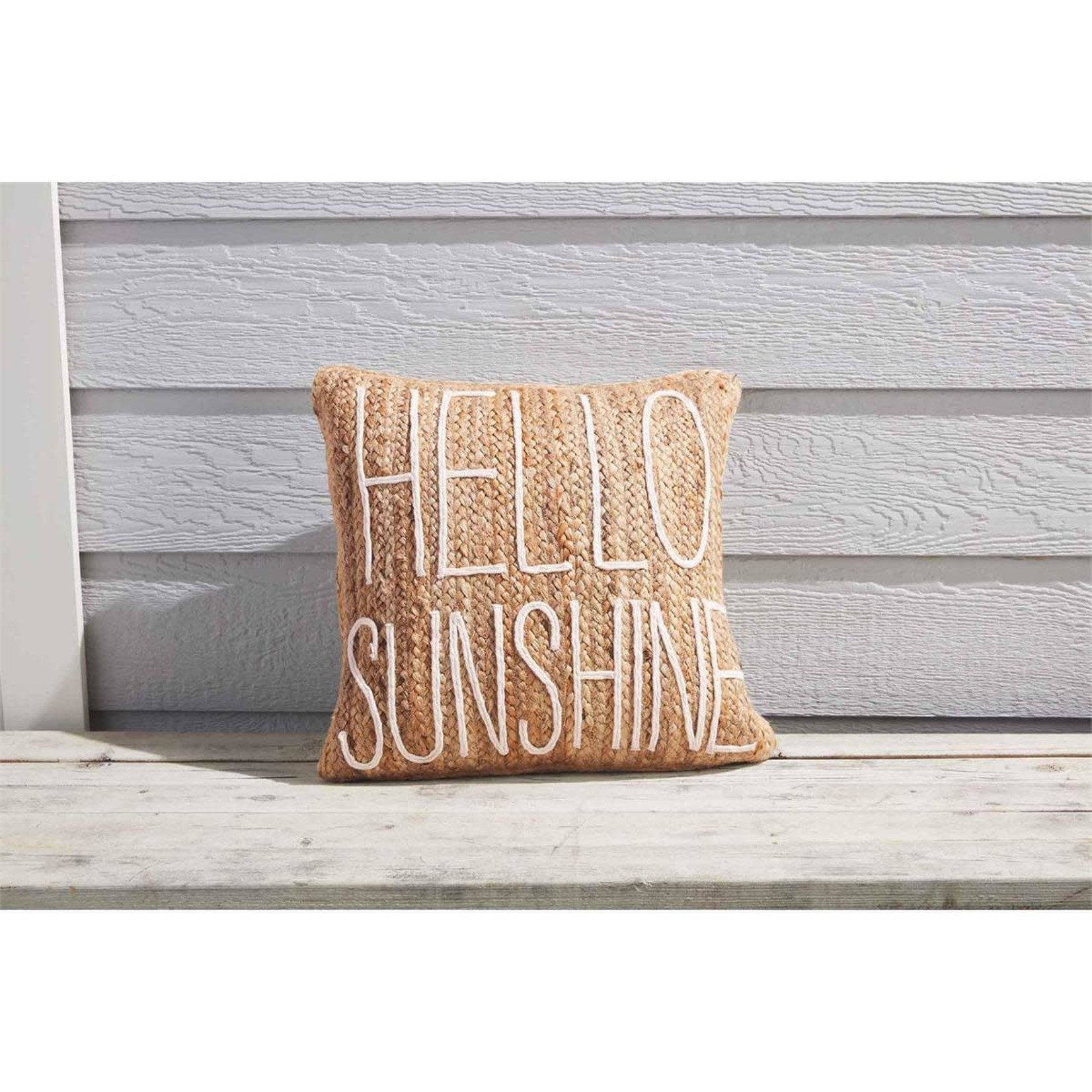 18" Hello Sunshine Jute Porch Pillow