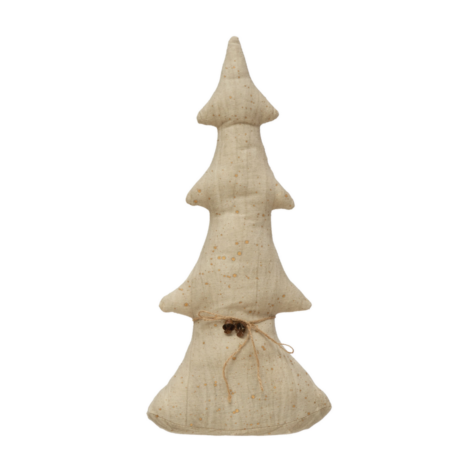 Antiqued Canvas Tree with Bells, Natural