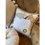 16" Applique Knit Pumpkin Pillow, White Pumpkin