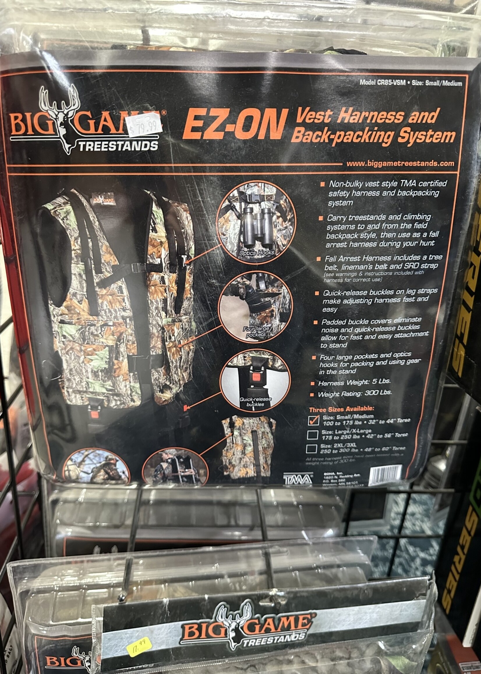 BIG GAME BIG GAME EZ-ON HARNESS SM/MED