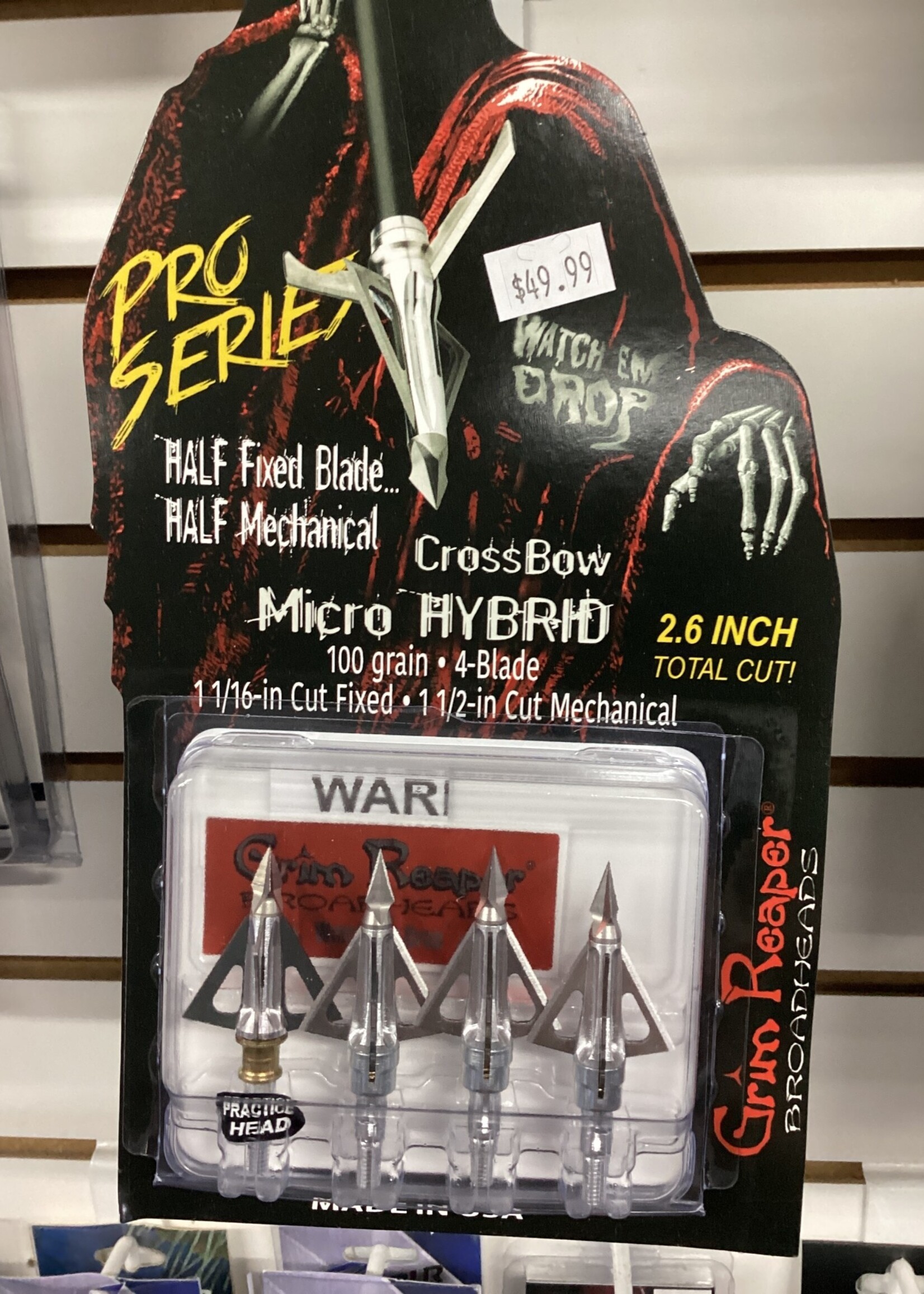 GRIM REAPER BROADHEADS Grim Reaper Pro Series Crossbow Micro Hybrid 100gr 4-Blade