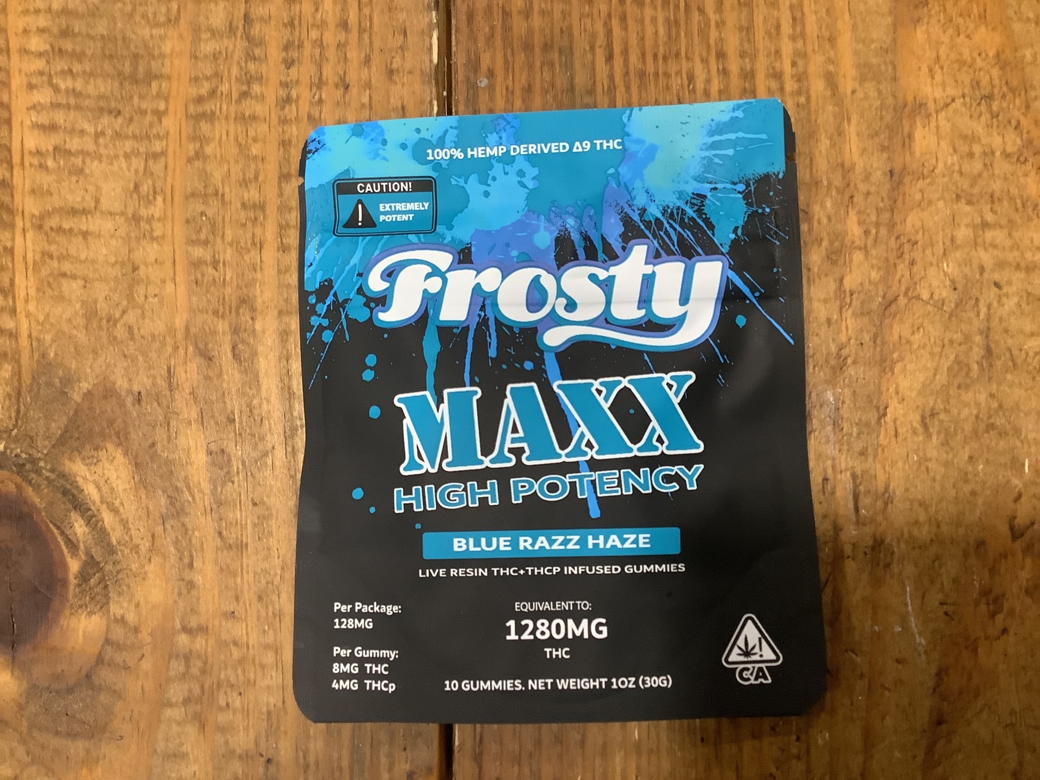 FROSTY Frosty MAXX D9 + THCp 1280mg Gummies ~ Blue Razz Haze