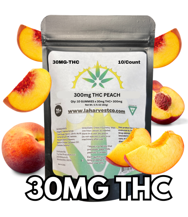 LAH-Peach (30mg) 300MG ∆ 9 (10 Count)