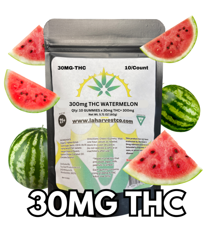 LAH-Watermelon (30mg) 300MG ∆ 9 (10 Count)