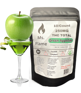 Ms Flame-250mg-10count-25mgD9-Greenappletini