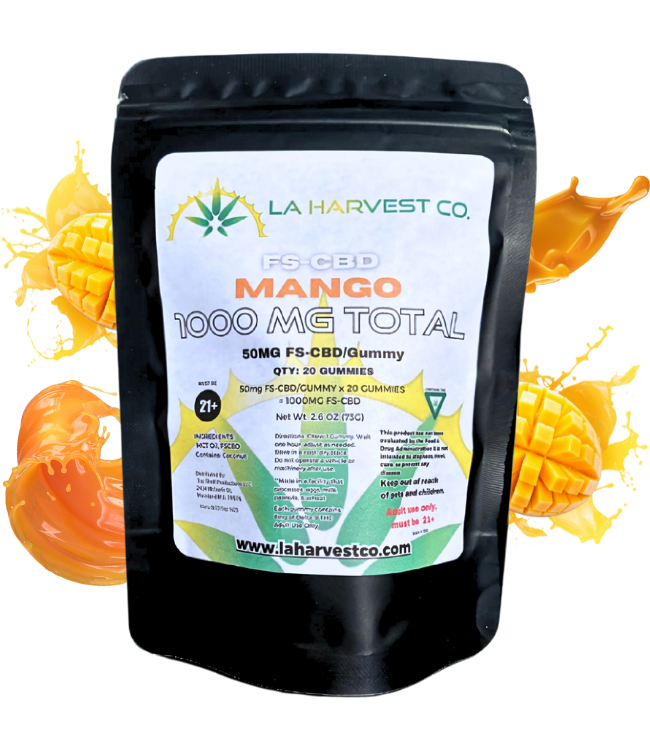 LA Harvest Co. (LAH) 1000mg Full Spectrum CBD Gummies Mango