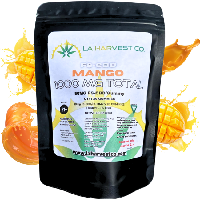LAH) 1000mg Full Spectrum CBD Gummies Mango - LA HARVEST COMPANY