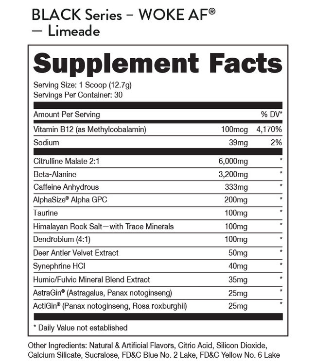 Bucked Up Woke AF Black Pre-Workout