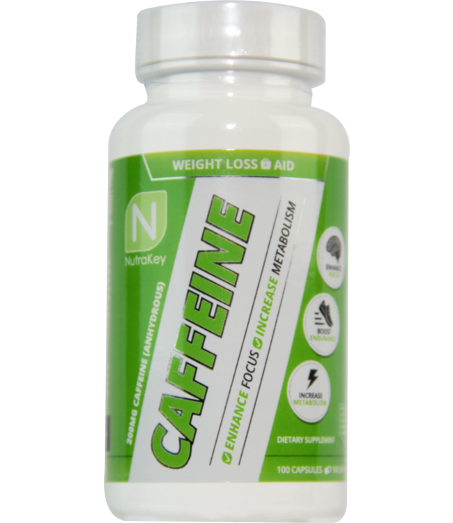 NutraKey Caffeine 200mg 100 Capsules