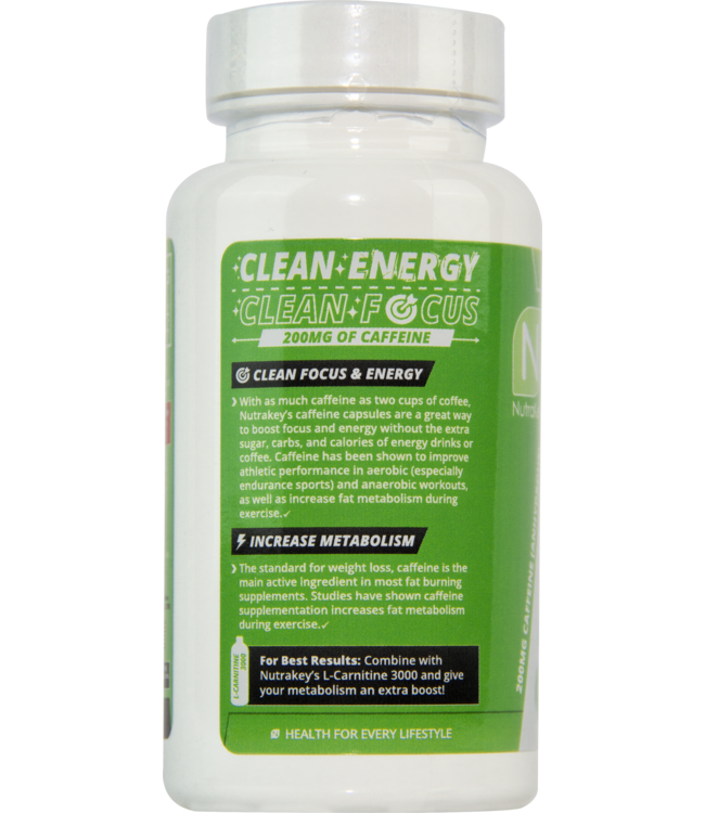 NutraKey Caffeine 200mg 100 Capsules