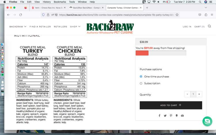 Back2Raw Back2Raw - Complete - Turkey Blend & Chicken Blend - 12lbs