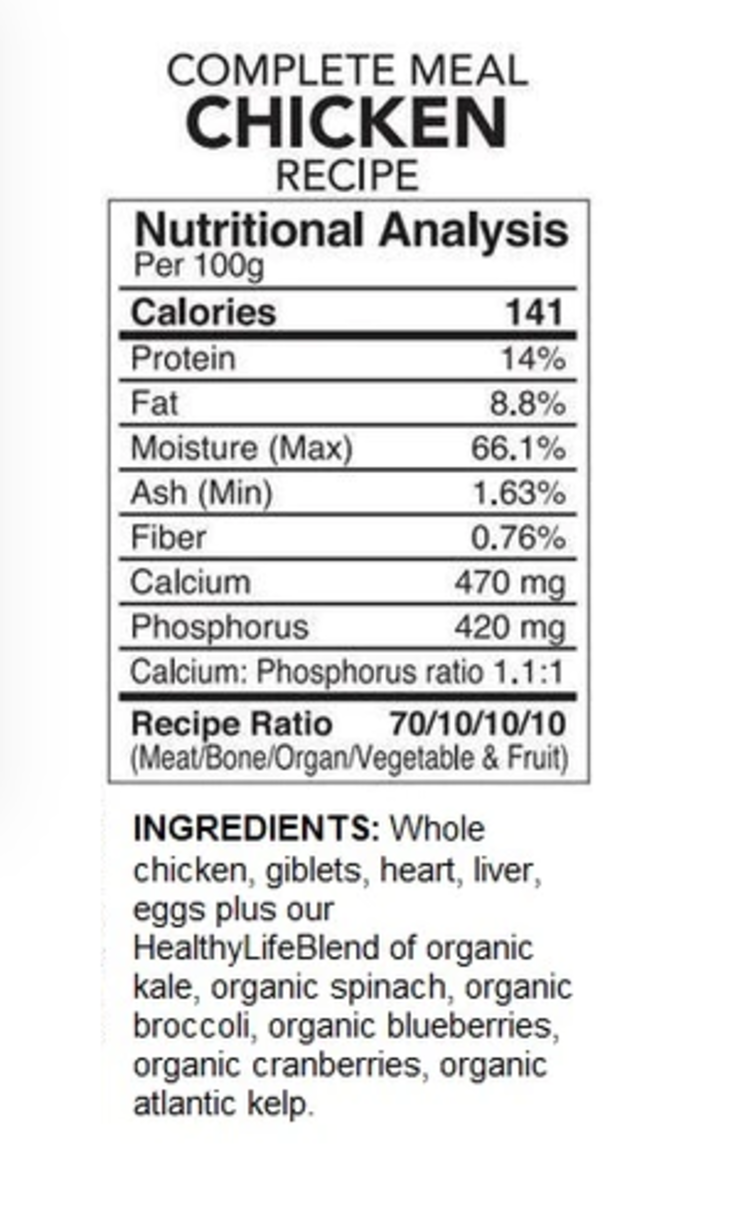 Back2Raw Back2Raw - Complete - Chicken Recipe - 4lbs