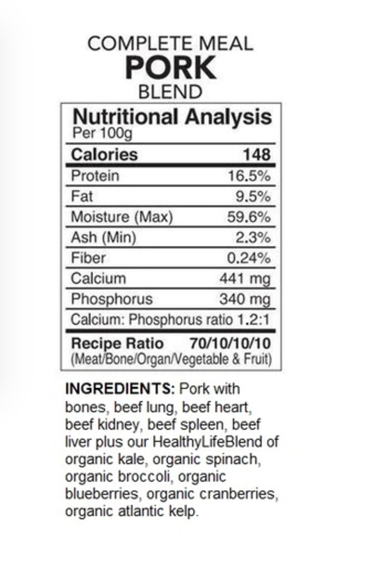 Back2Raw Back2Raw - Complete - Pork Blend - 4lbs