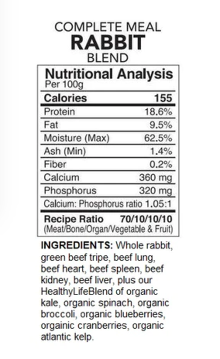 Back2Raw Back2Raw - Complete - Rabbit Blend - 4lbs
