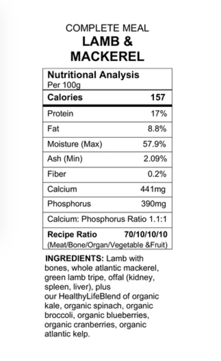 Back2Raw Back2Raw - Complete - Lamb & Mackerel - 4lbs