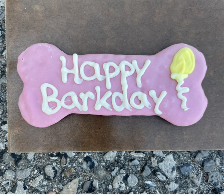 The Barkery The Barkery - Happy Barkday Bone - Pink