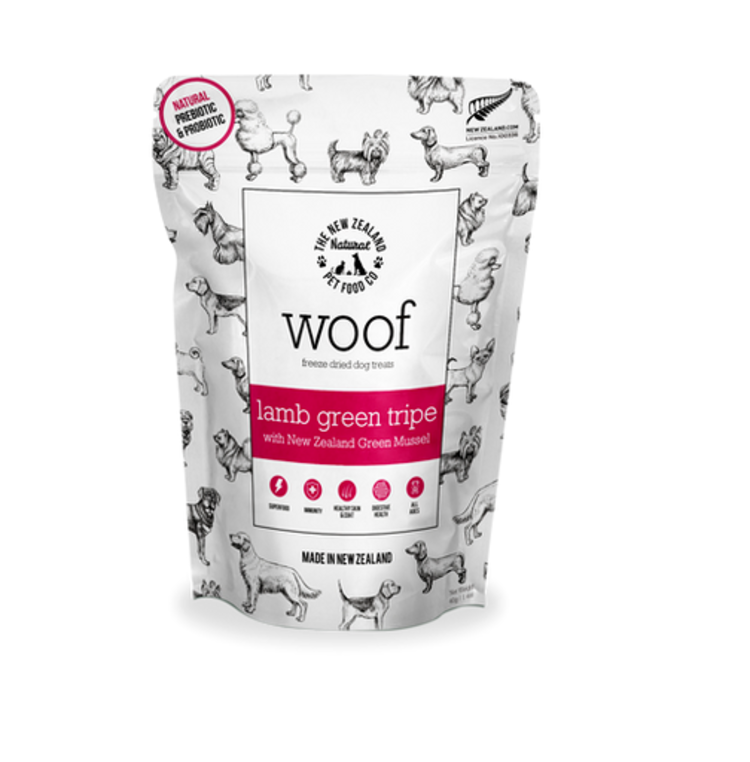 Woof NZPF - WOOF - Lamb Green Tripe w/ Green Lipped Mussels - 40g