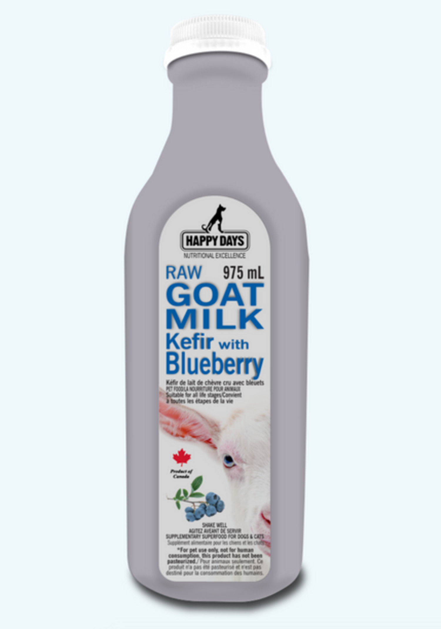 Happy Days Happy Days Raw Goat Milk Kefir Blueberry 975ml