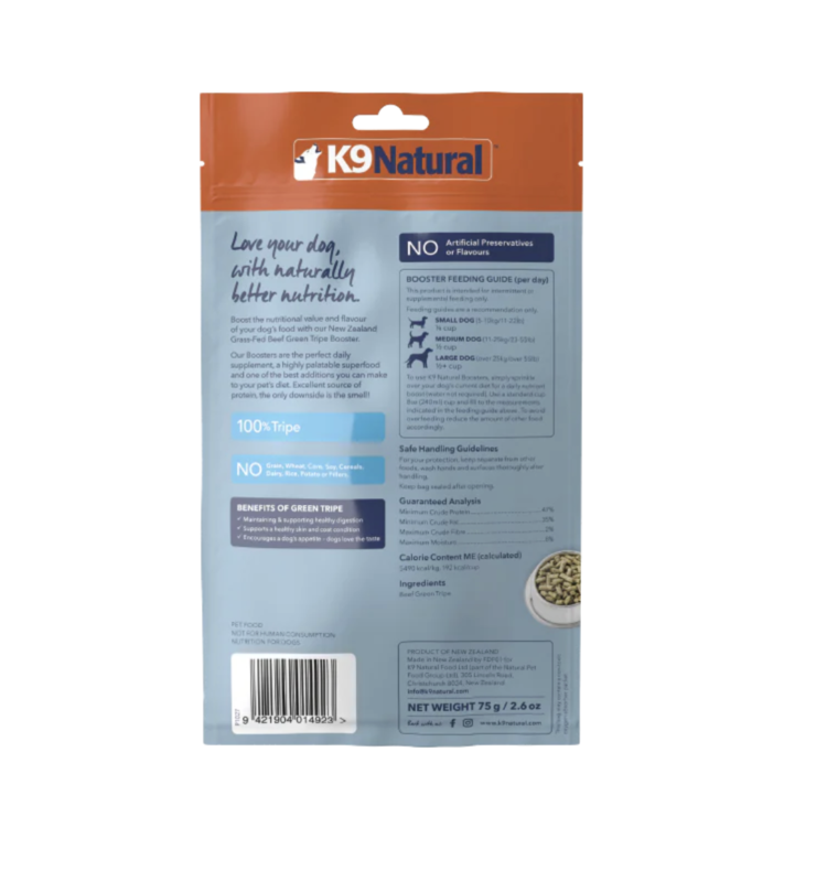 K9 Natural K9 Natural - Booster - Beef Green Tripe