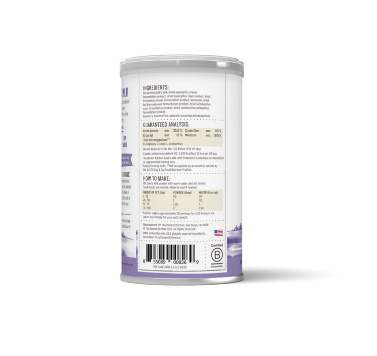 Honest Kitchen Honest Kitchen - Instant Goat Milk w/ Probiotics - 5.2oz