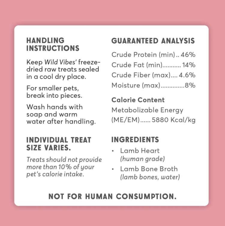 Wild Vibes Treat Co. Wild Vibes - Lamb Heart & Bone Broth - 80g