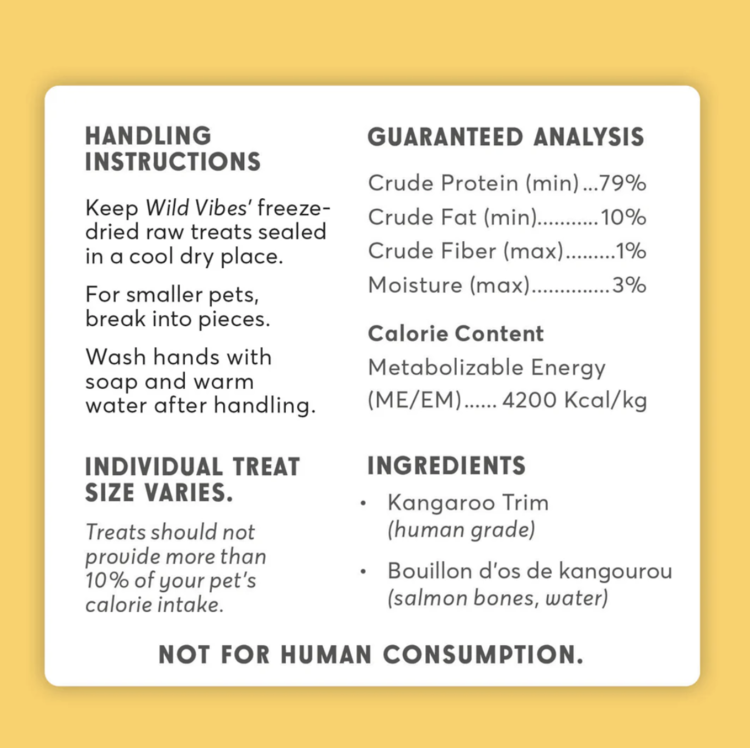 Wild Vibes Treat Co. Wild Vibes - Kangaroo & Bone Broth - 68g