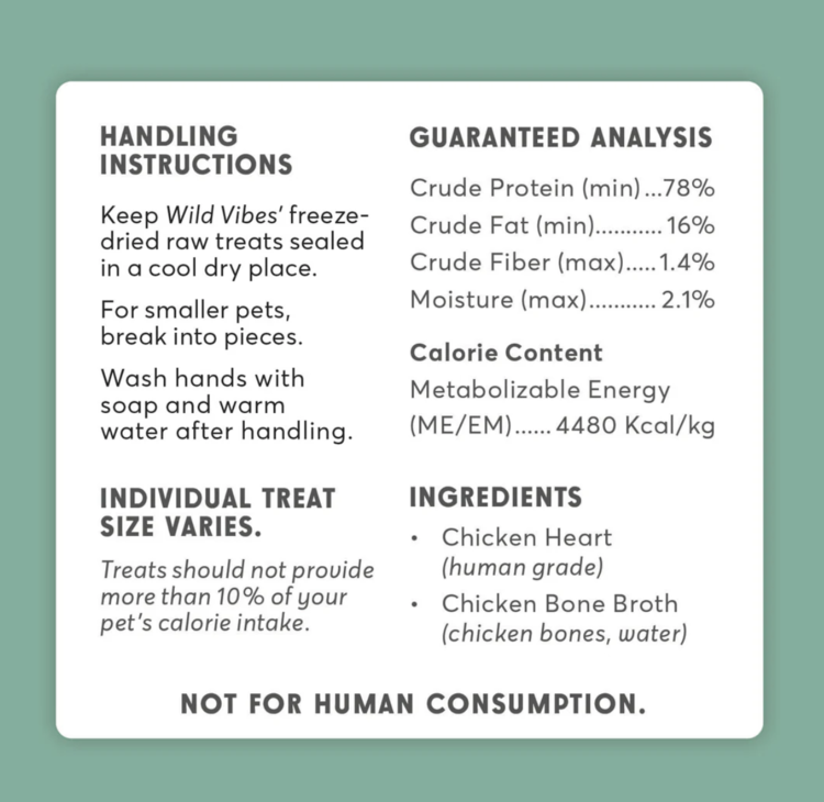 Wild Vibes Treat Co. Wild Vibes - Chicken Heart & Bone Broth - 55g