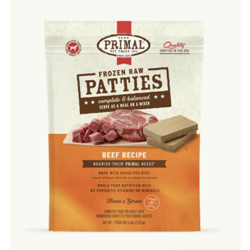 Primal Primal - Frozen Patties - 6lbs - Beef