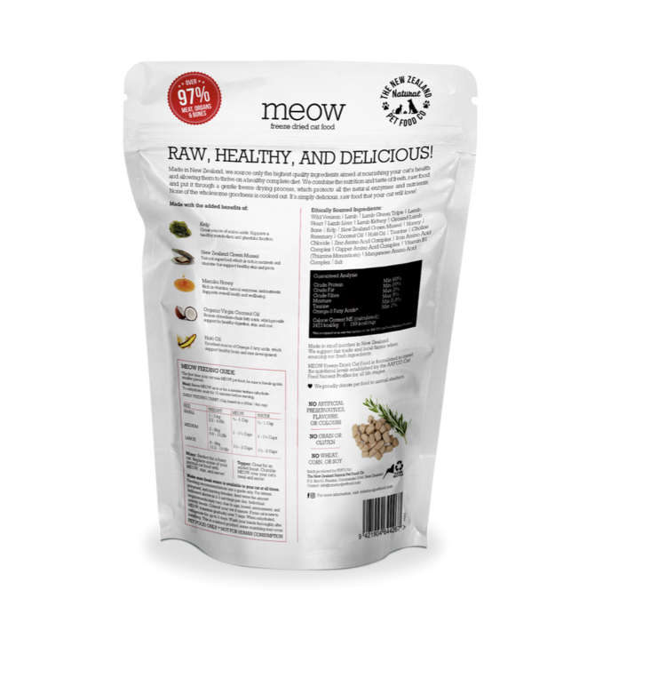 The New Zealand Pet Food Co. Meow - Freeze Dried - Wild Venison