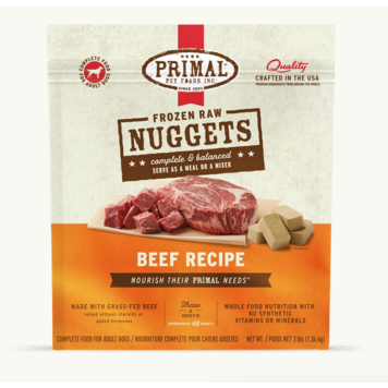 Primal Primal - Frozen Nuggets - 3lbs - Beef