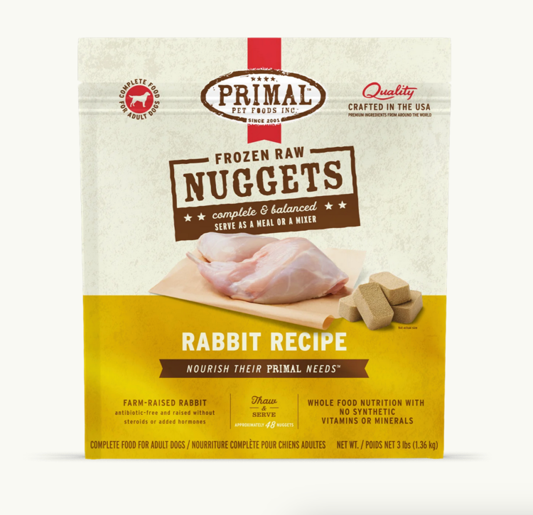 Primal Primal - Frozen Nuggets - 3lbs - Rabbit