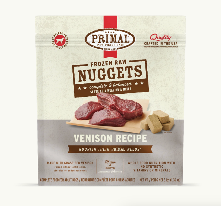 Primal Primal - Frozen Nuggets - 3lbs - Venison