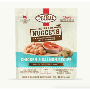 Primal Primal - CAT - Frozen Nuggets - 3lbs - Chicken & Salmon