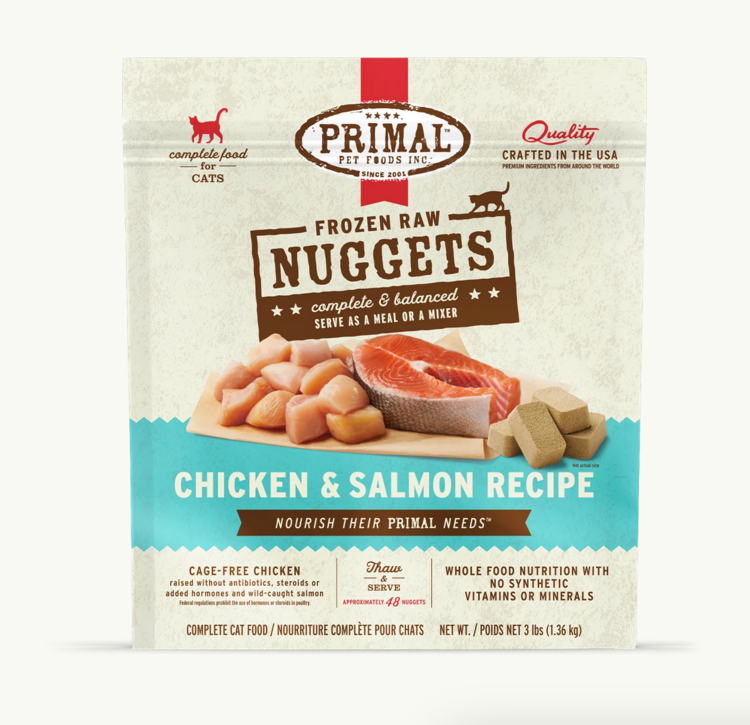 Primal Primal - CAT - Frozen Nuggets - 3lbs - Chicken & Salmon