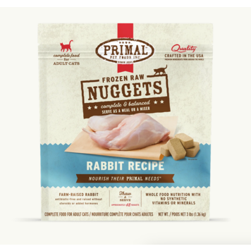 Primal Primal - CAT - Frozen Nuggets - 3lbs - Rabbit