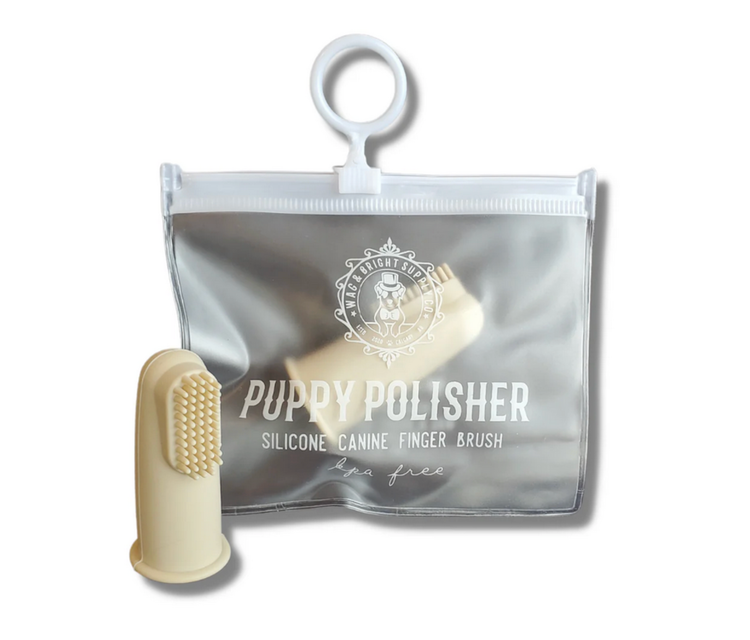 Wag & Bright Wag & Bright - Puppy Polisher - Finger Brush & Zip Travel Case