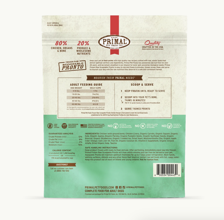 Primal Primal - Pronto - 4lbs - Chicken