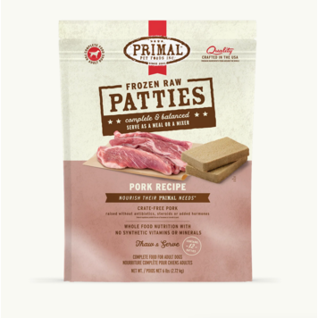 Primal Primal - Frozen Patties - 6lbs - Pork