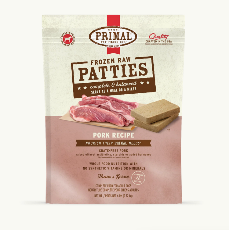Primal Primal - Frozen Patties - 6lbs - Pork