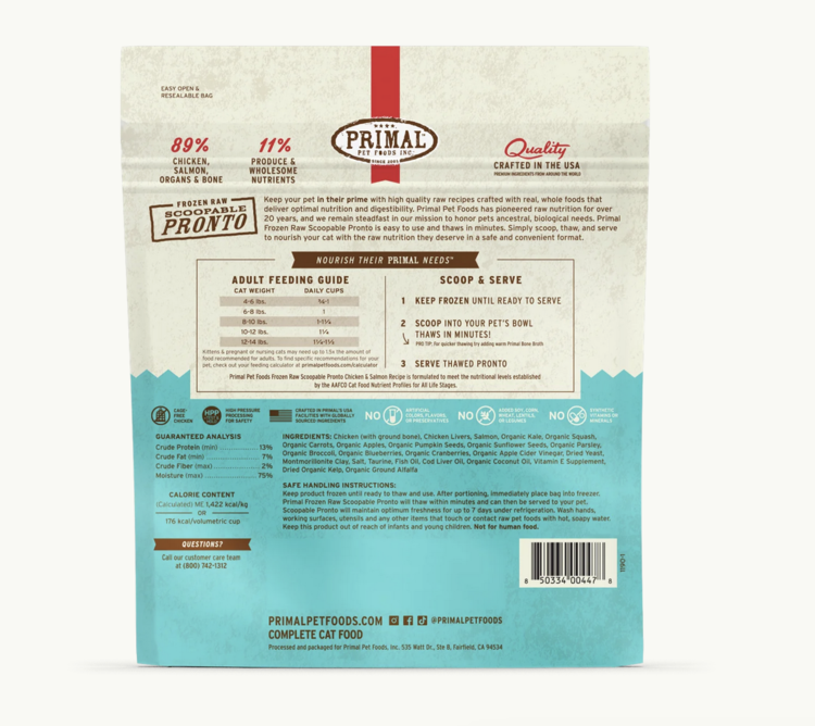 Primal Primal - Pronto - CAT - 1lb - Chicken & Salmon